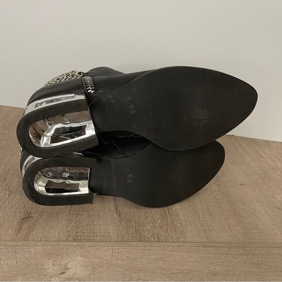Jeffrey Campbell Black Ankle Boots with Silver Accents - Picture 6 of 6